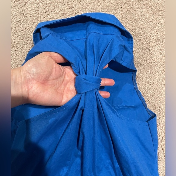 No Brand Junior Blue Sleeveless Twisted Y-Back Mini Dress - Picture 8 of 8